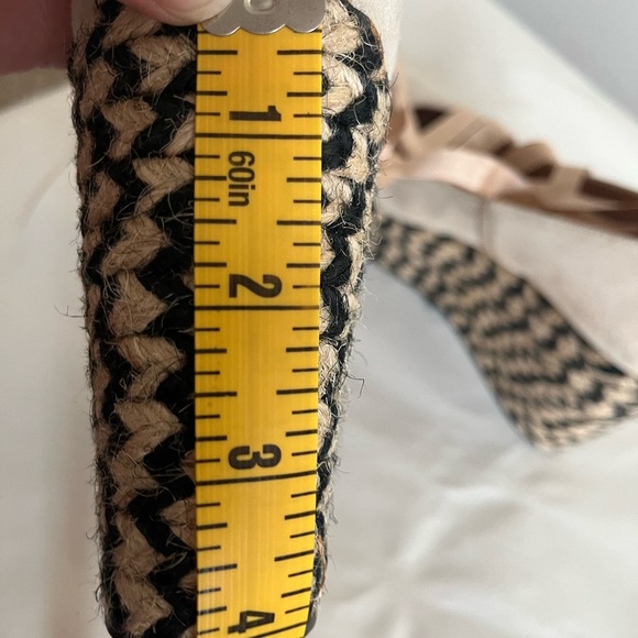 Free People Nude Charade Suede Platform Ballerina Ribbon Tie Espradille size 41 - Picture 12 of 13